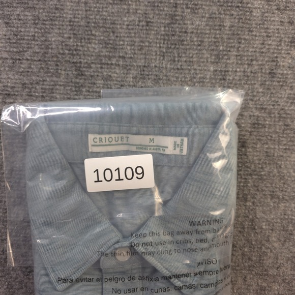 Criquet Polo Medium Green Heathered Long Sleeve Golf Performance Logo - Picture 8 of 8